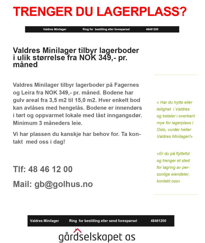 Valdres Minilager